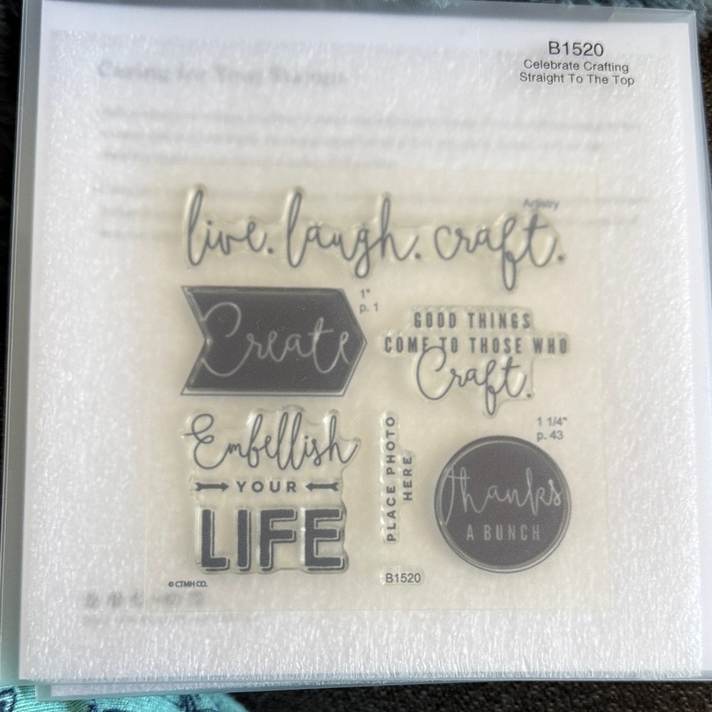 Live. Laugh. Craft. Clear Stamp Set — Gray Sentiments